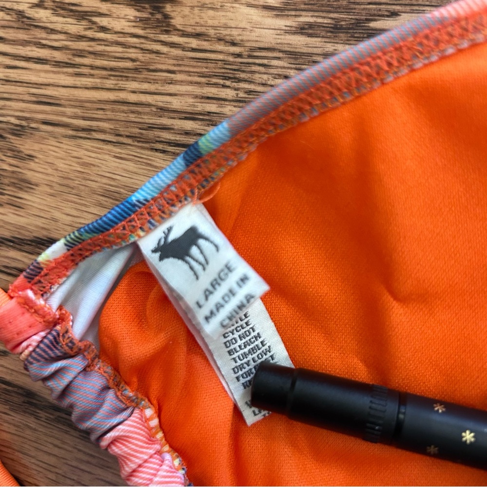 Abercrombie & Fitch orange plaid bikini NWT size XL with bag - Picture 10 of 13